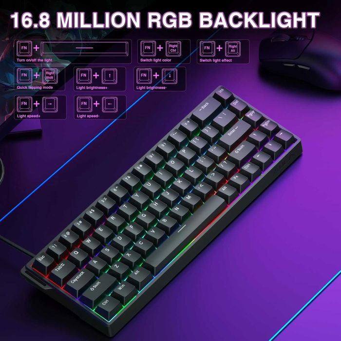 Геймърска клавиатура AULA WIN68 HE 60% Hall Effect