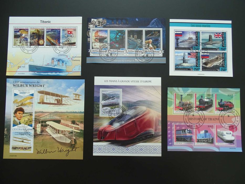 50 colite stampilate , timbre tematice Transporturi (Lot 3098)