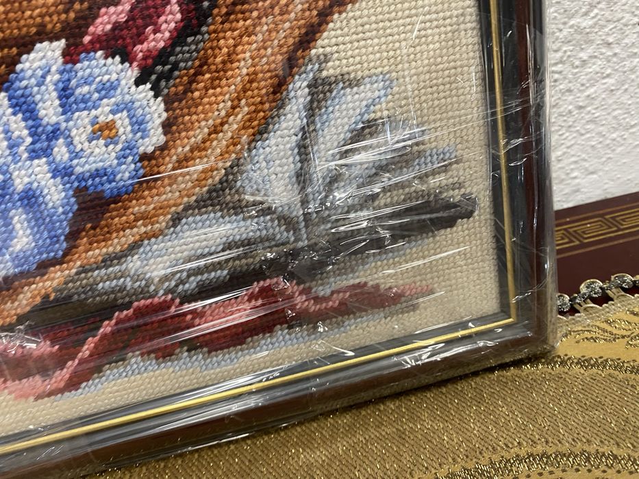 Ръчно изработен гоблен с памучни конци флорален мотив