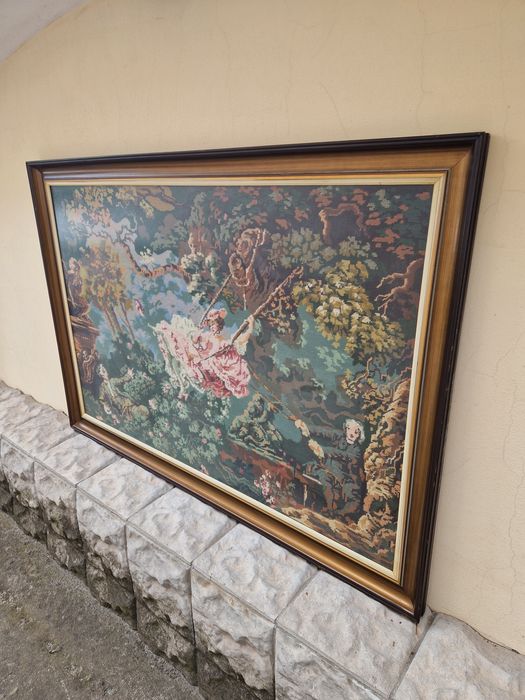 Огромен изключително красив антикварен гоблен