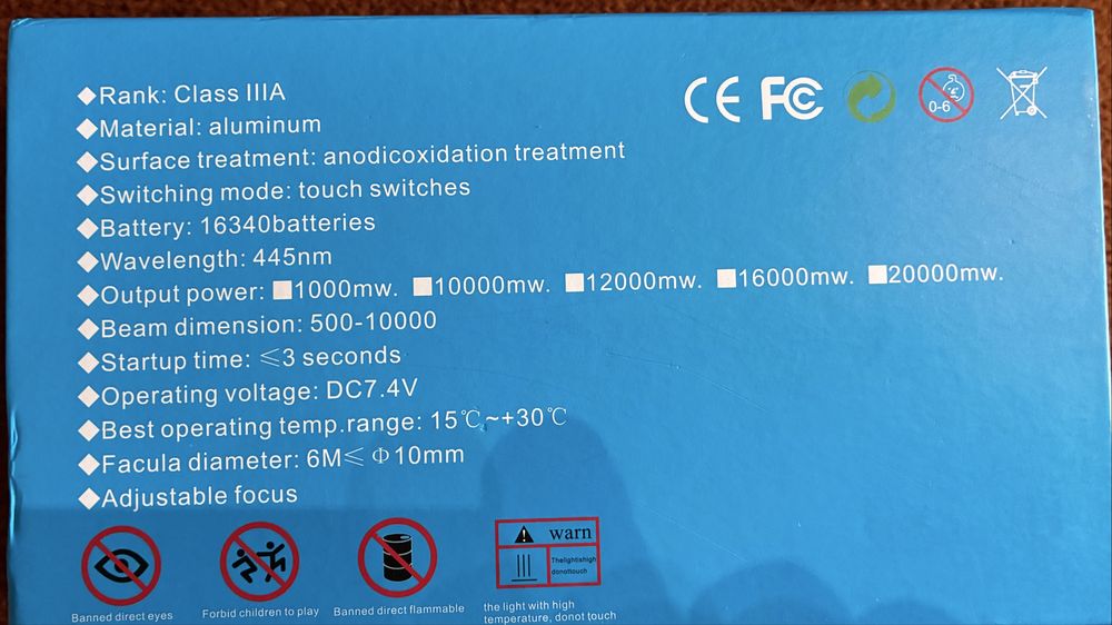 Laser albastru 7,4 v