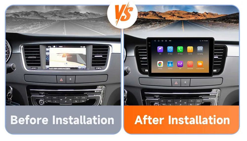 Мултимедия 9″ Android 14 за PEUGEOT 508 CARPLAY навигация RDS DSP GPS