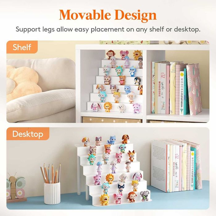 Метална етажерка, рафт за детски фигурки 6 нива стелаж за съхранение