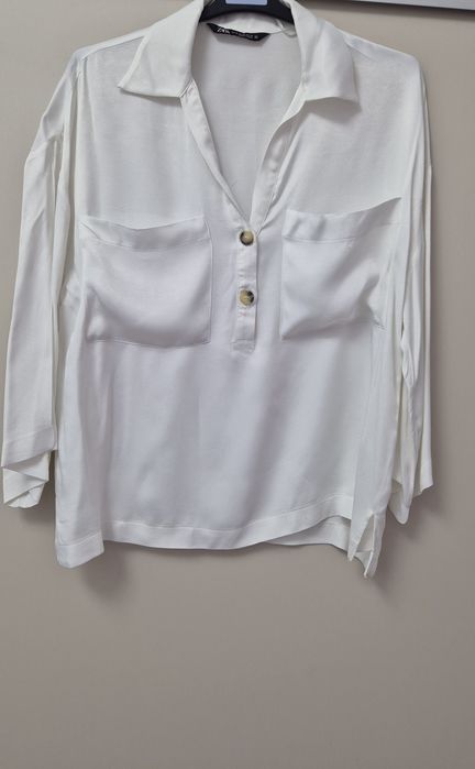 Bluza alba Zara, larga