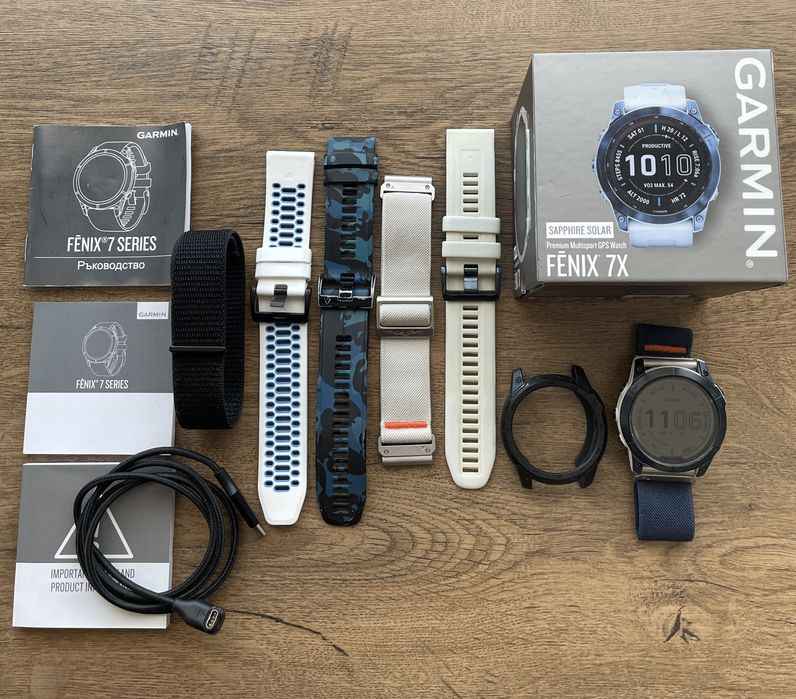 Garmin Fenix 7X  Sapphire  Mineral Blue Titanium Edition