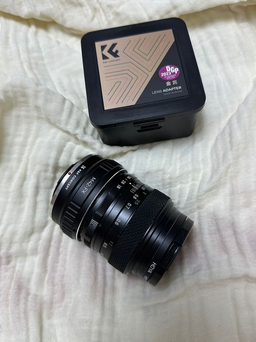 Обектив Fujinon 55mm f/1.8 + адаптер M42–FX