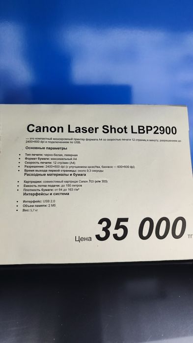 Принтер Canon 2900