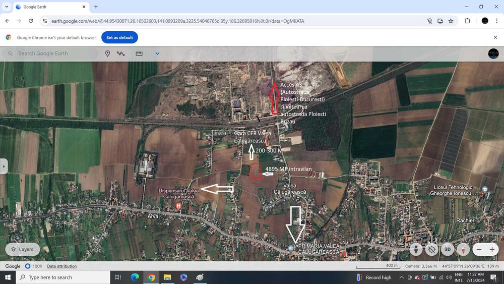 Intravilan Valea Calugareasca 4895 mp