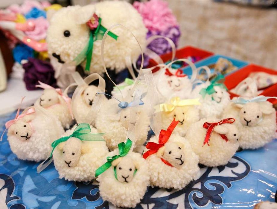 сувенир барашек помпон брелок