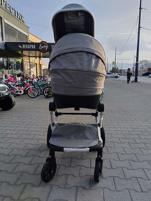 MONI Комбинирана детска количка 2 в 1 POLLY сив