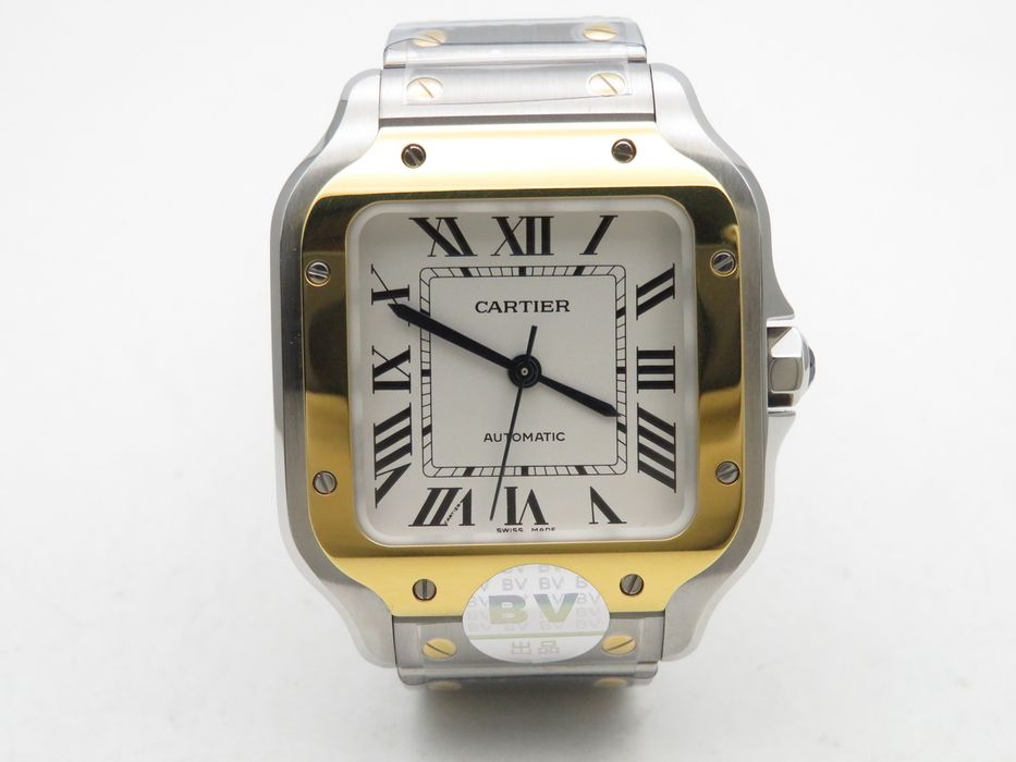 Cartier Santos de Cartier 35mm дамски - жълто злато и стомана - QC снимки