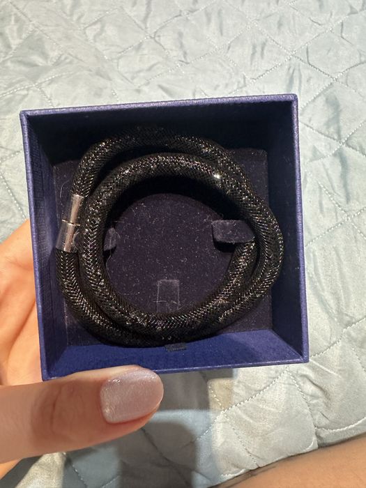 Двойна черна гривна на Svarovski