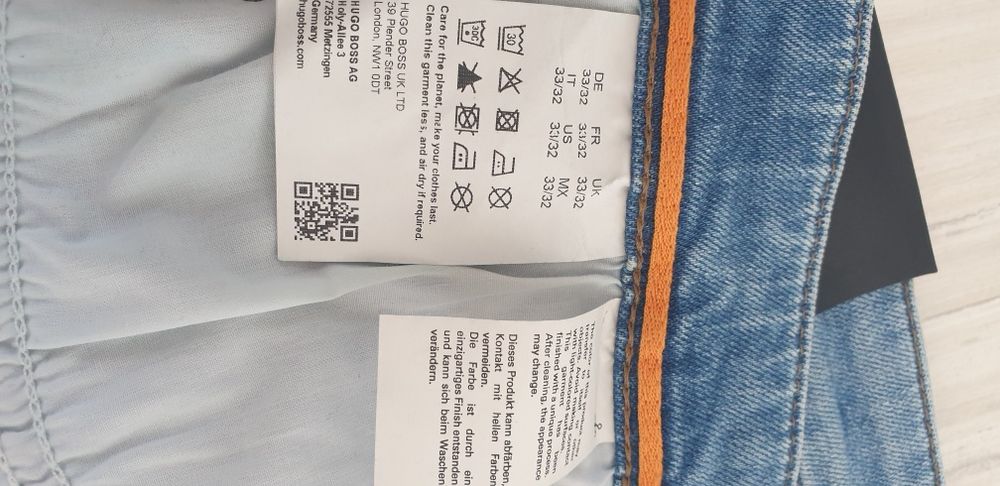 Hugo Boss Delaware Slim Fit Soft Touch 33/32 НОВО ОРИГИНАЛ Мъжки Дънки