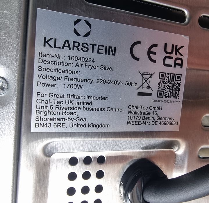 Свободностояща фурна Klarstein 1700w
