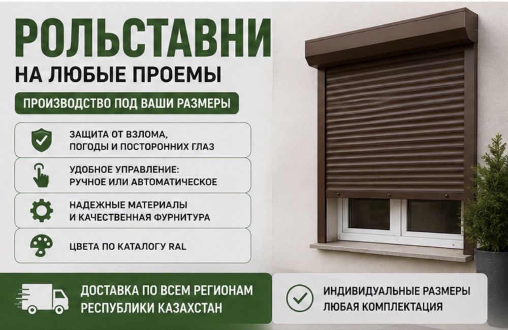 Роллеты рольставни ворота для окон дверей и гаража под размер