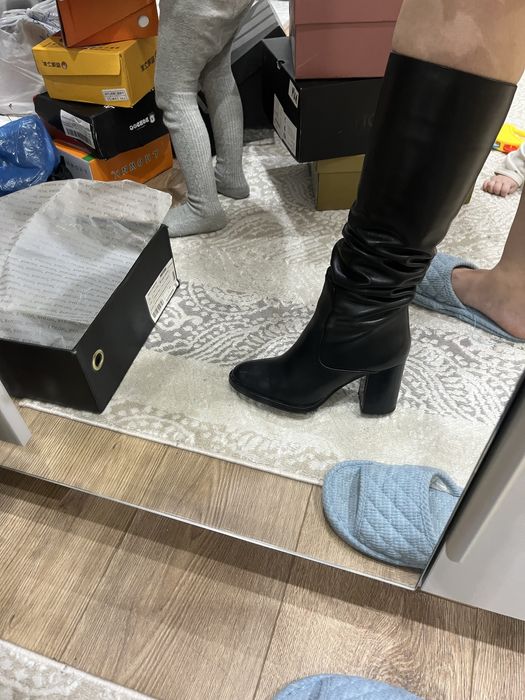 Кожаные сапоги евромех