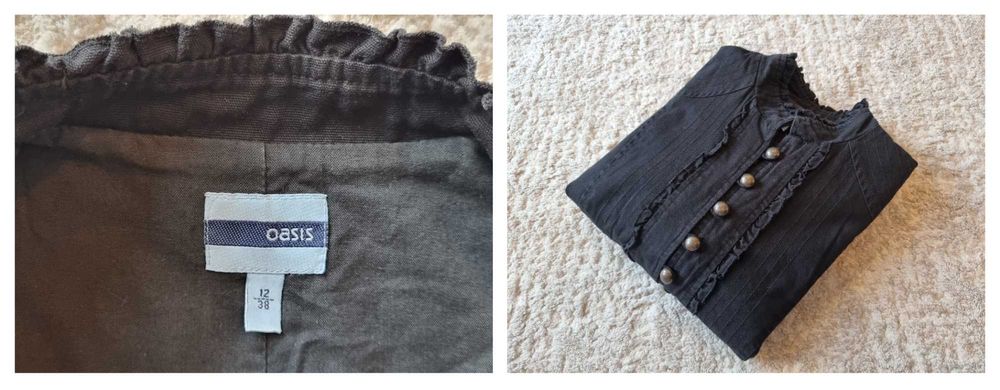 Geaca gins Oasis, gecuta primavara, sacou negru marimea 38