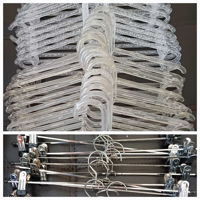 Закачалки тип стъклени,  куки за стелажи.