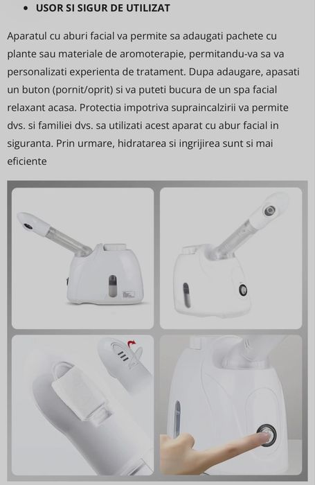 Aparat de aburi pentru față / Sauna faciala