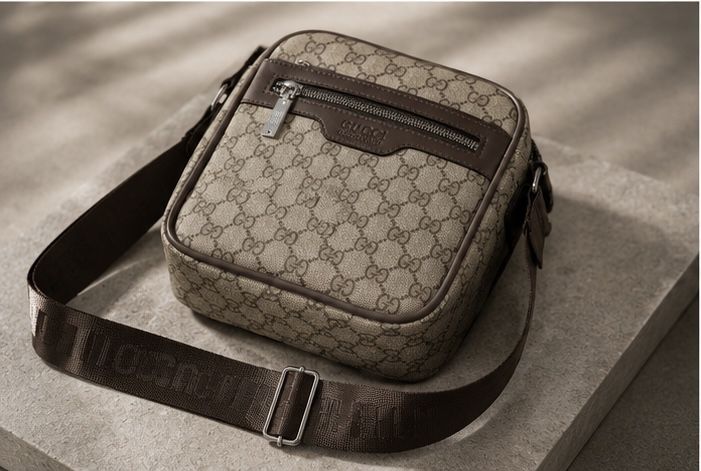 Сумка через плечо Gucci, из экокожи с регулируемым ремнем