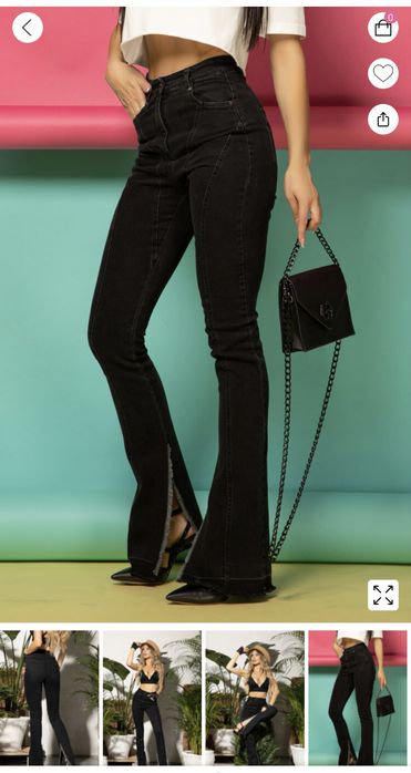 Черни дънки с висока талия Alessa - L размер