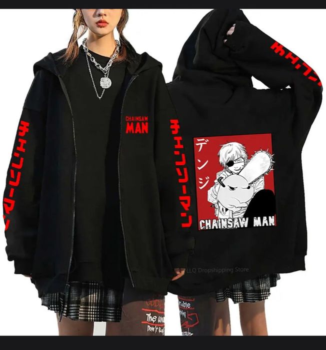 Худи в стиле аниме человек бензопила