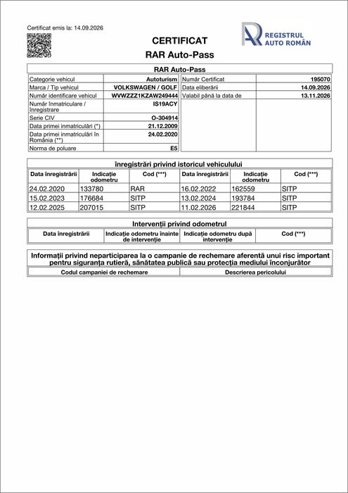 Golf 6 1.4 160 cp 4600 E
