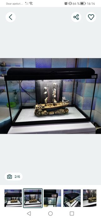 Vând acvariu 60x30x30 complet echipat