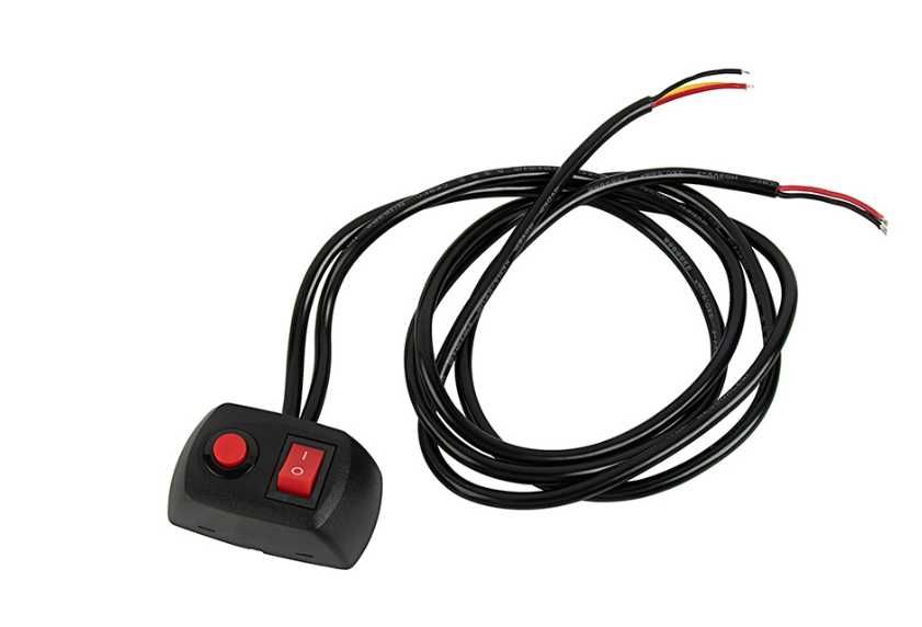 Комплект окабеляване с бутон ON/OFF и контролер за блиц светлини 12V 5A – E-Mark E9, 3.2 м