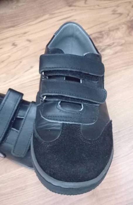 Pantofi băieți din piele, negri, mărimea 35