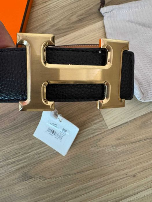 Hermes-Оригинален чисто нов мъжки двулицев колан 120 см