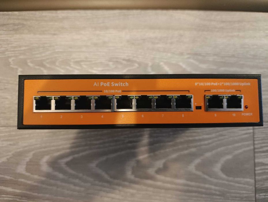 Vand Switch POE 8 porturi 10/100+2×100/1000Mbps, 250m max 96W – Bestnps NPS08F2GBE SH