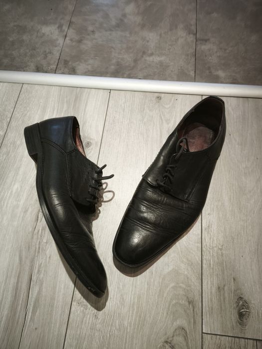 Pantofi eleganți bărbați din piele naturală neagră, mărimea 42