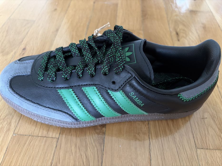 ADIDAS SAMBA OG W Core Black/ Green/ Grey, естествена кожа