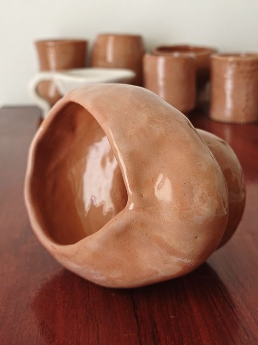 Cana, Mini Ghiveci Ceramic handmade, cana, pahar olărit NOU