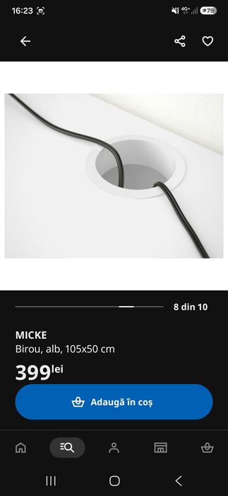 Birou alb pal Ikea impecabil 150×50