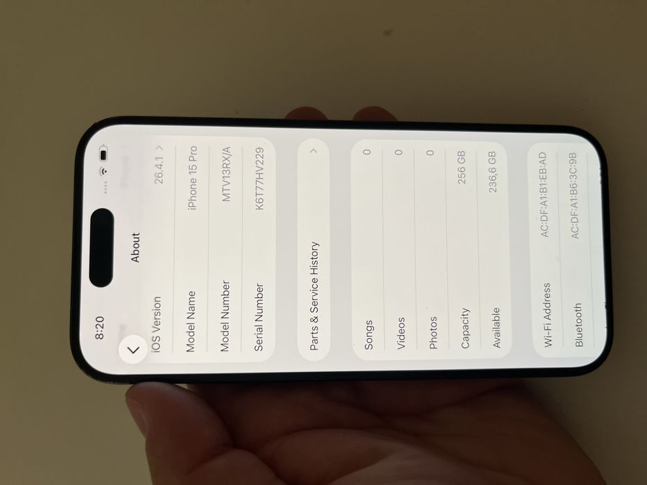 Iphone 15pro 256GB 100% bat