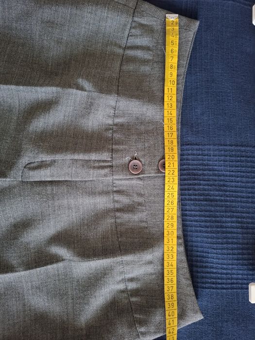 Дамски костюм сако и панталон от вълна и кашмир тъмносив EU42