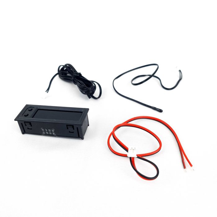 Modul Electronic Digital 4 în 1 – Voltmetru + Termometru + Ceas – Afișează Tensiunea Acumulatorului, Temperatura Interioară și Exterioară, Ora – T12