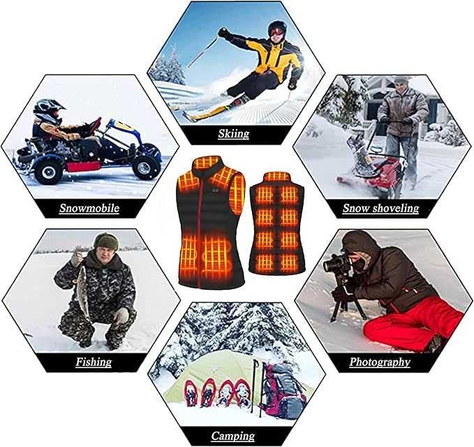 Дамска отопляема жилетка с батерия 10000 mAh, 13 зони, 3 нива