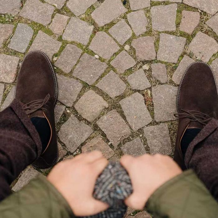 Ghete derby 43 chukka Aequus piele naturala moale suede