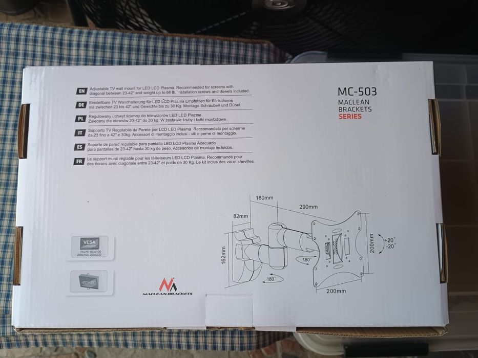 Suport TV / Monitor de Perete Reglabil Maclean Brackets MC-503 (23" - 42")