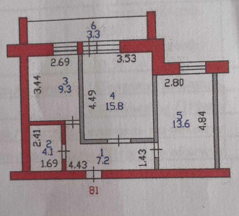 Продается 2 комнатная квартира