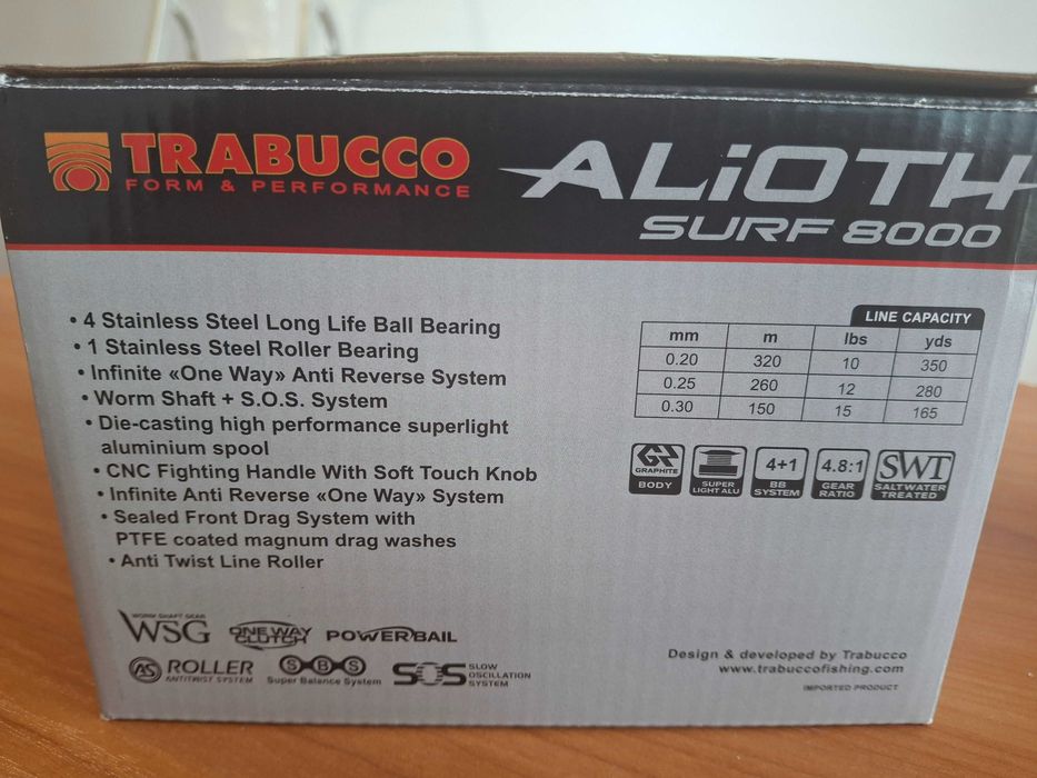 Макара Trabucco ALIOTH SURF 8000