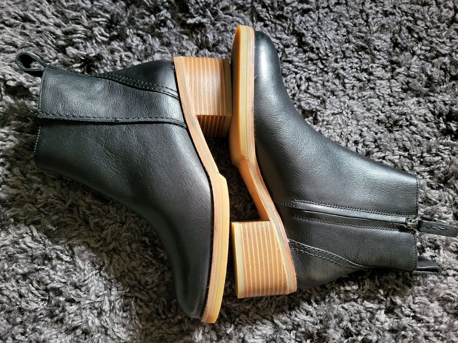 Clarks,botine din piele naturala cu fermoar Cologne, negru ,4