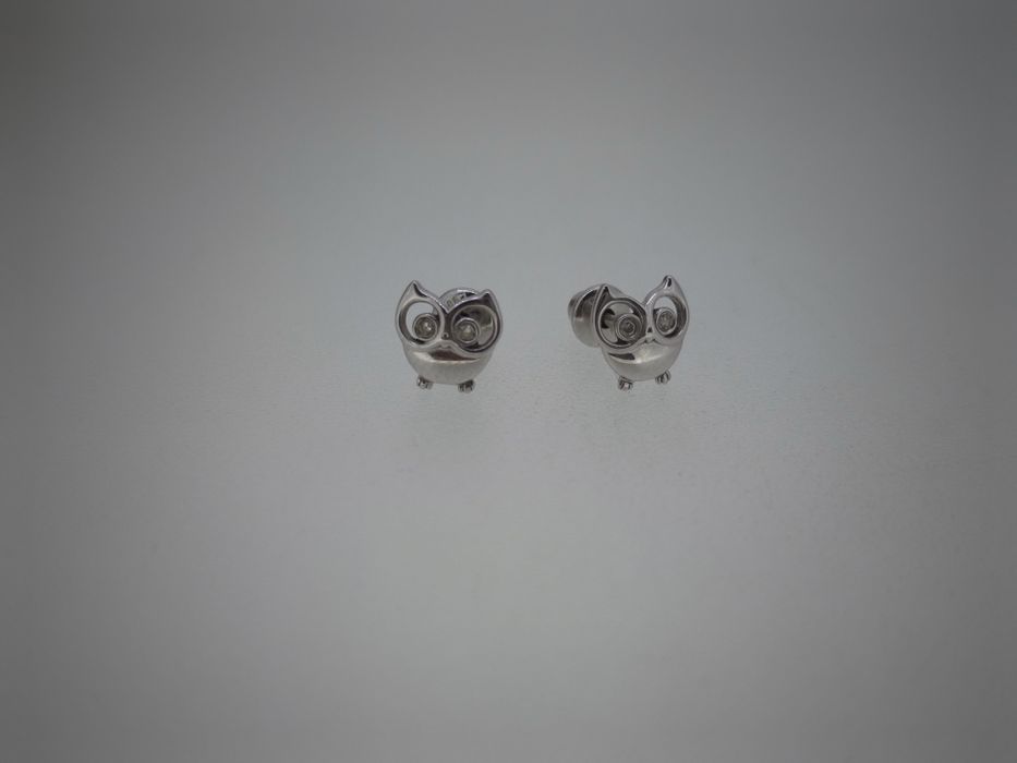 Cercei fetițe aur 14k 0.89gr cu diamante naturale (r)