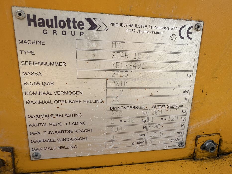 De vanzare sau da inchiriat nacela electrica cu brat articulat Haulotte Star 10