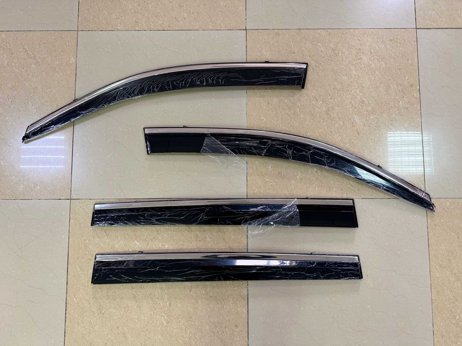 Ветровики с хромом для Toyota Highlander (2014-)