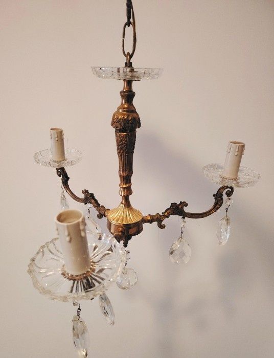 Superb candelabru antic cu 3 brațe in stilul francez Louis din bronz ș