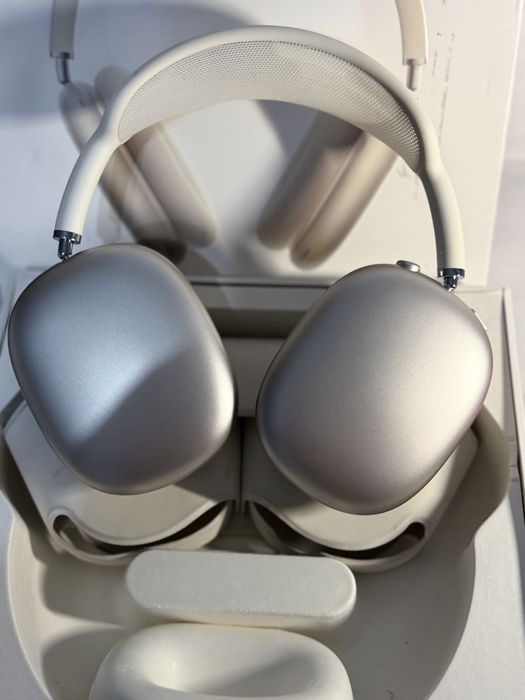 Căști Apple AirPods Max (USB-C) – Culoare Starlight, Impecabile, Cutie Completa